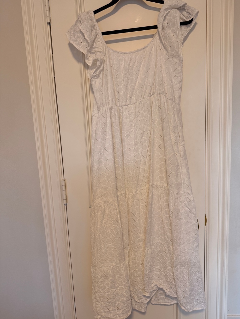 NWOT Baevely White eyelet midi sun dress size large - Picture 3 of 5